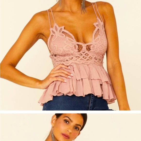 ❌SOLD❌Free People Adella Cami Top, New With Tags, Color: Mauve, Size: Large - Picture 5 of 9